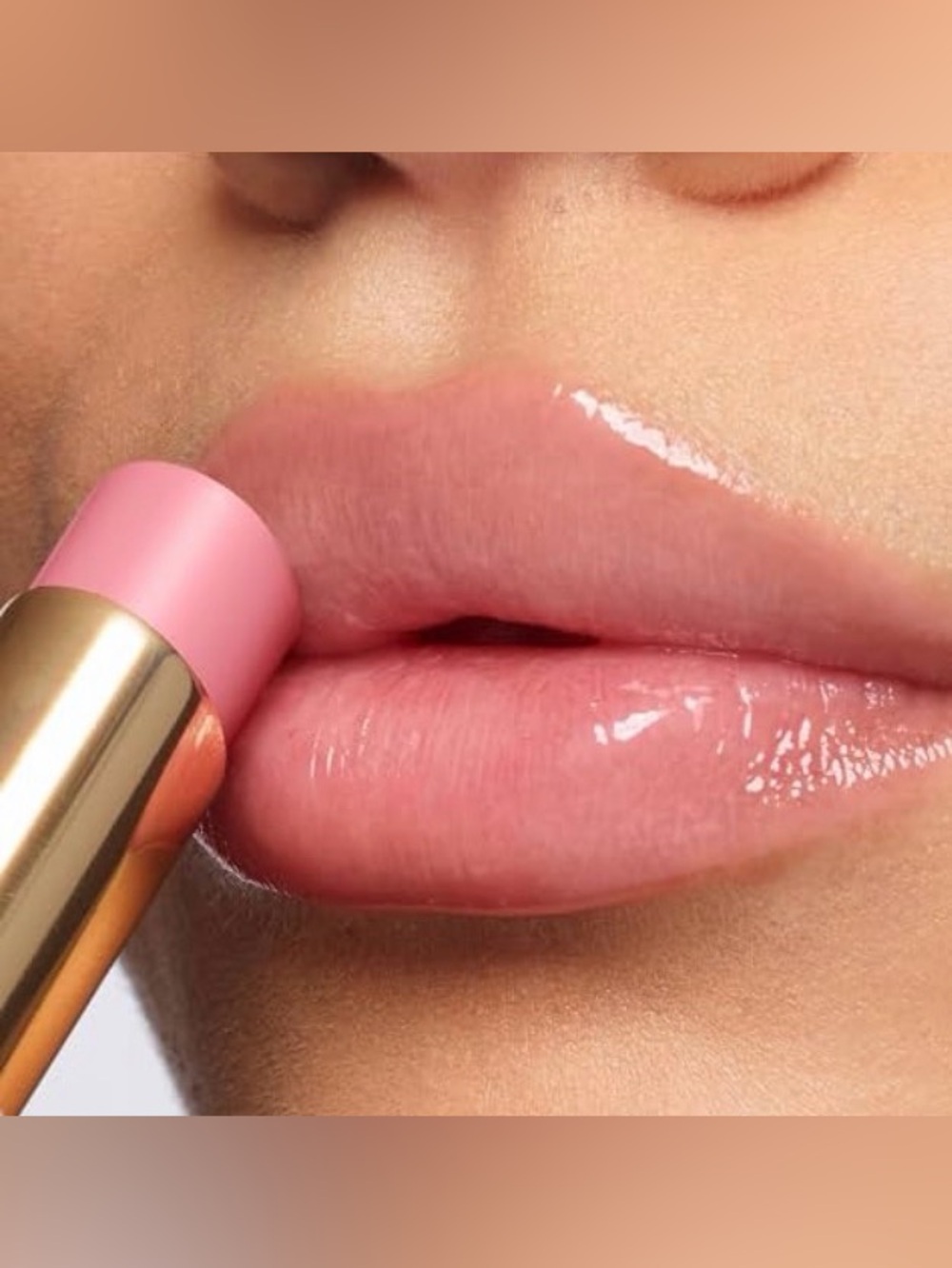glossy tinted lip balm with hyaluronic acid